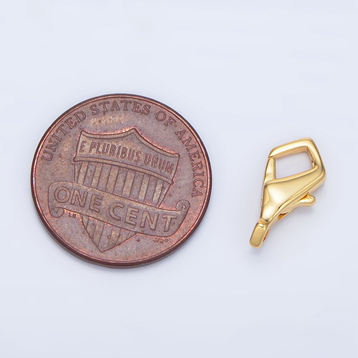 24K Gold Filled 14mm Geometric Edged Lobster Claw Clasps Closure Findings in Gold & Silver | Z962