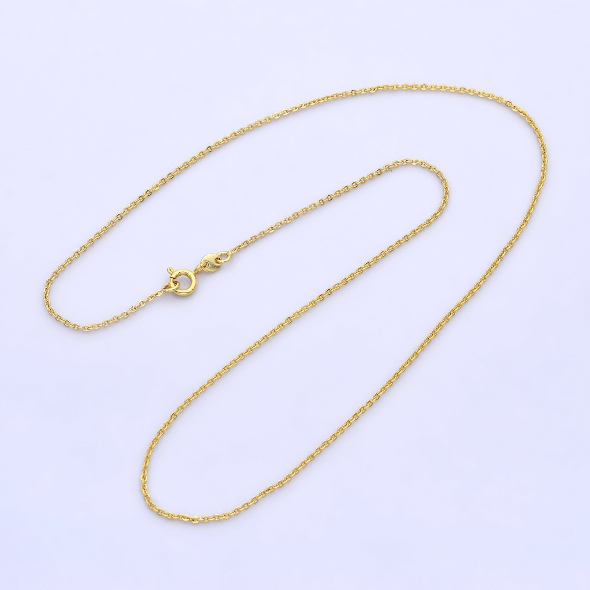 24K Gold Filled 1.4mm Minimalist Cable Chain 18 Inch Necklace | WA - 2717 - DLUXCA