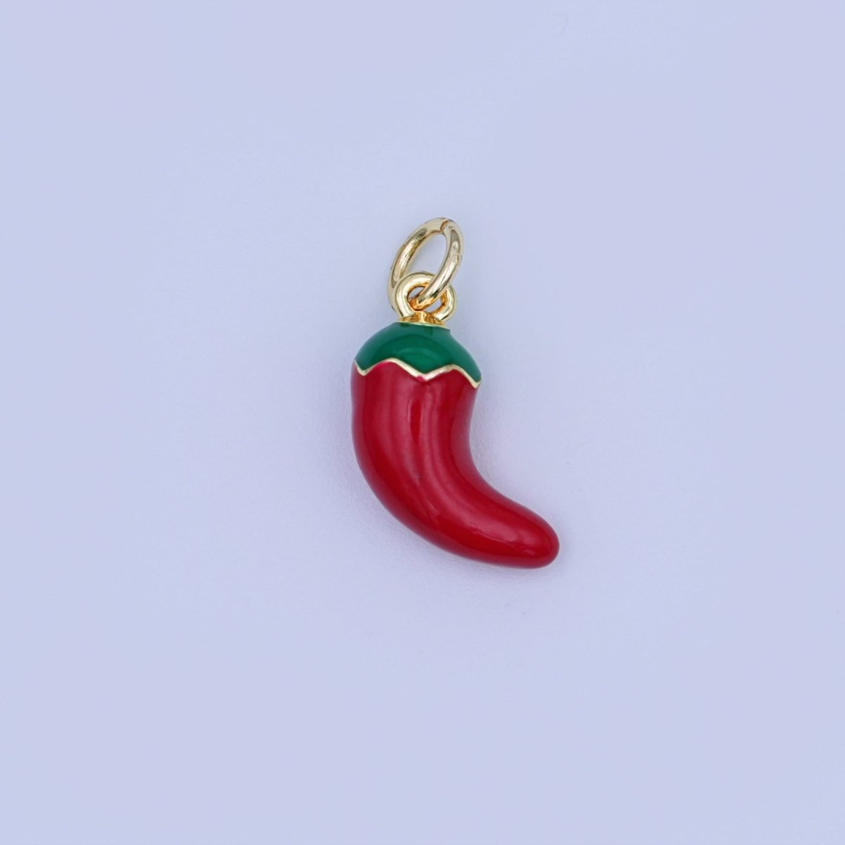 24K Gold Filled 14mm Red Enamel Chili Fresno Charm | X117 - DLUXCA