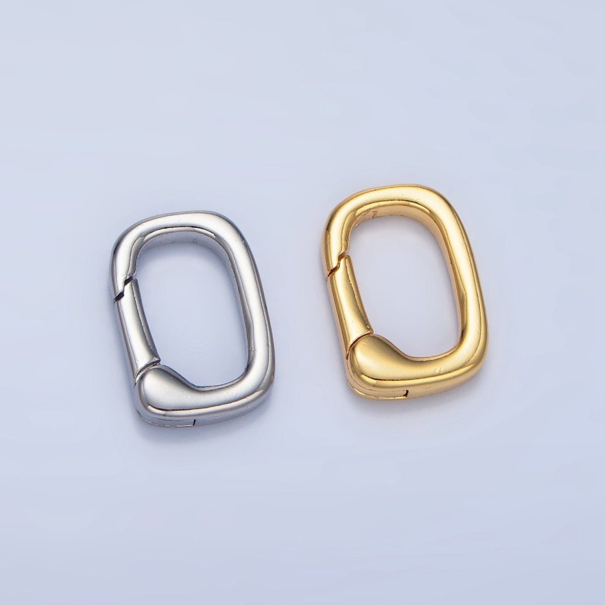 24K Gold Filled 14mm Square Push Spring Gate Findings in Gold & Silver | Z966
