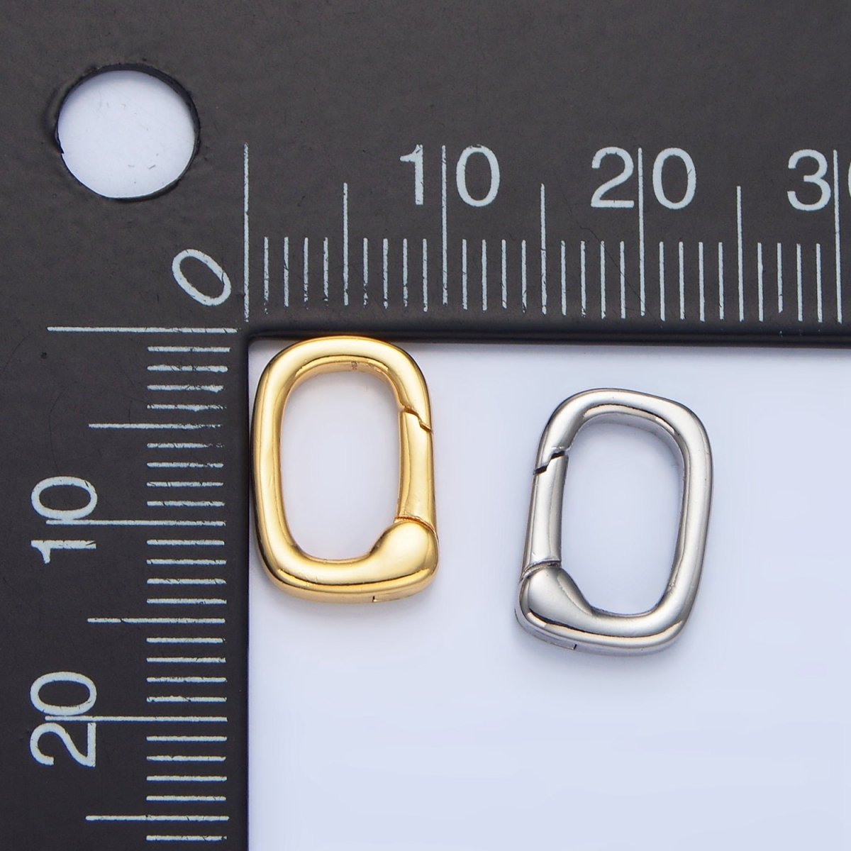 24K Gold Filled 14mm Square Push Spring Gate Findings in Gold & Silver | Z966
