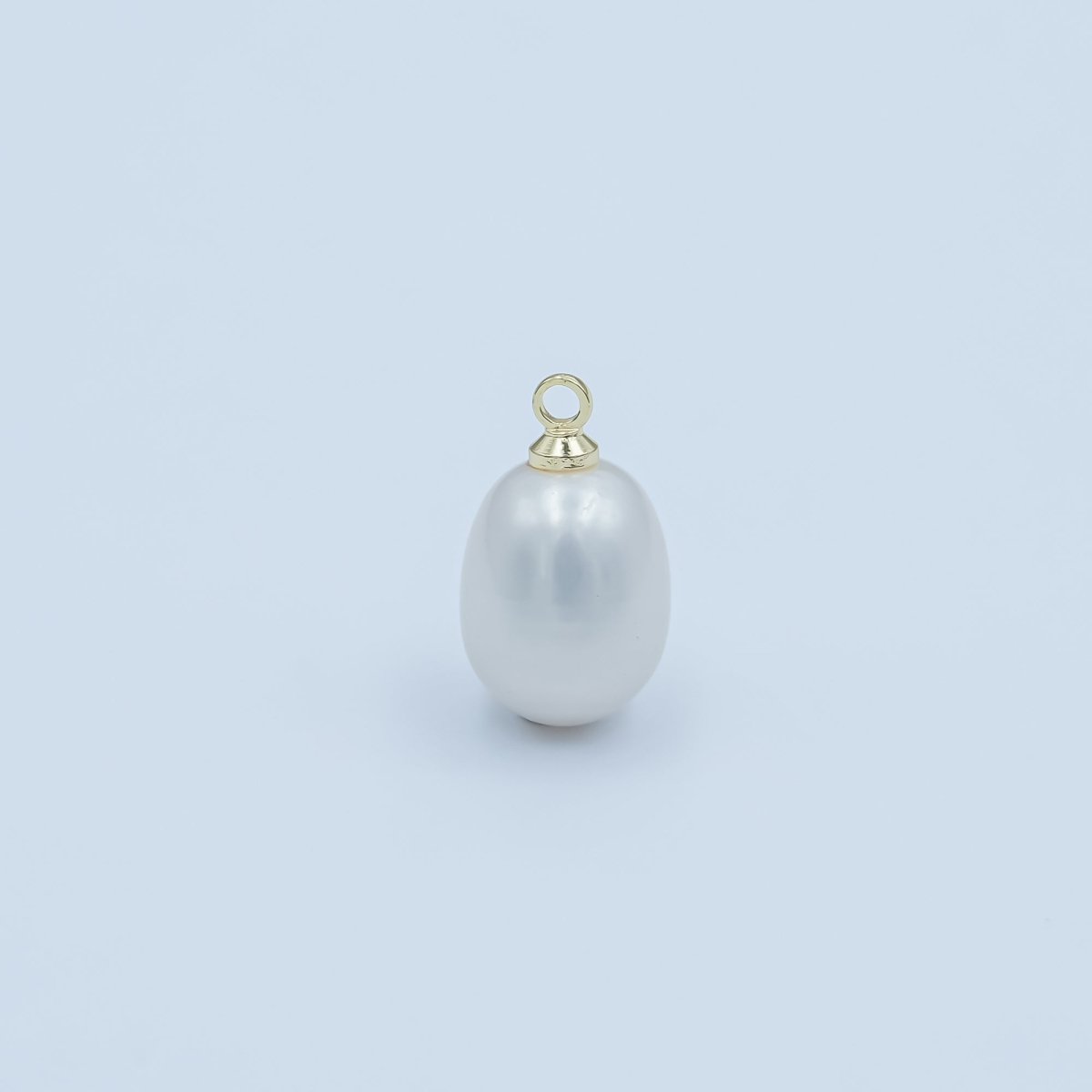24K Gold Filled 14mm White Freshwater Pearl Charm | P1650 - DLUXCA
