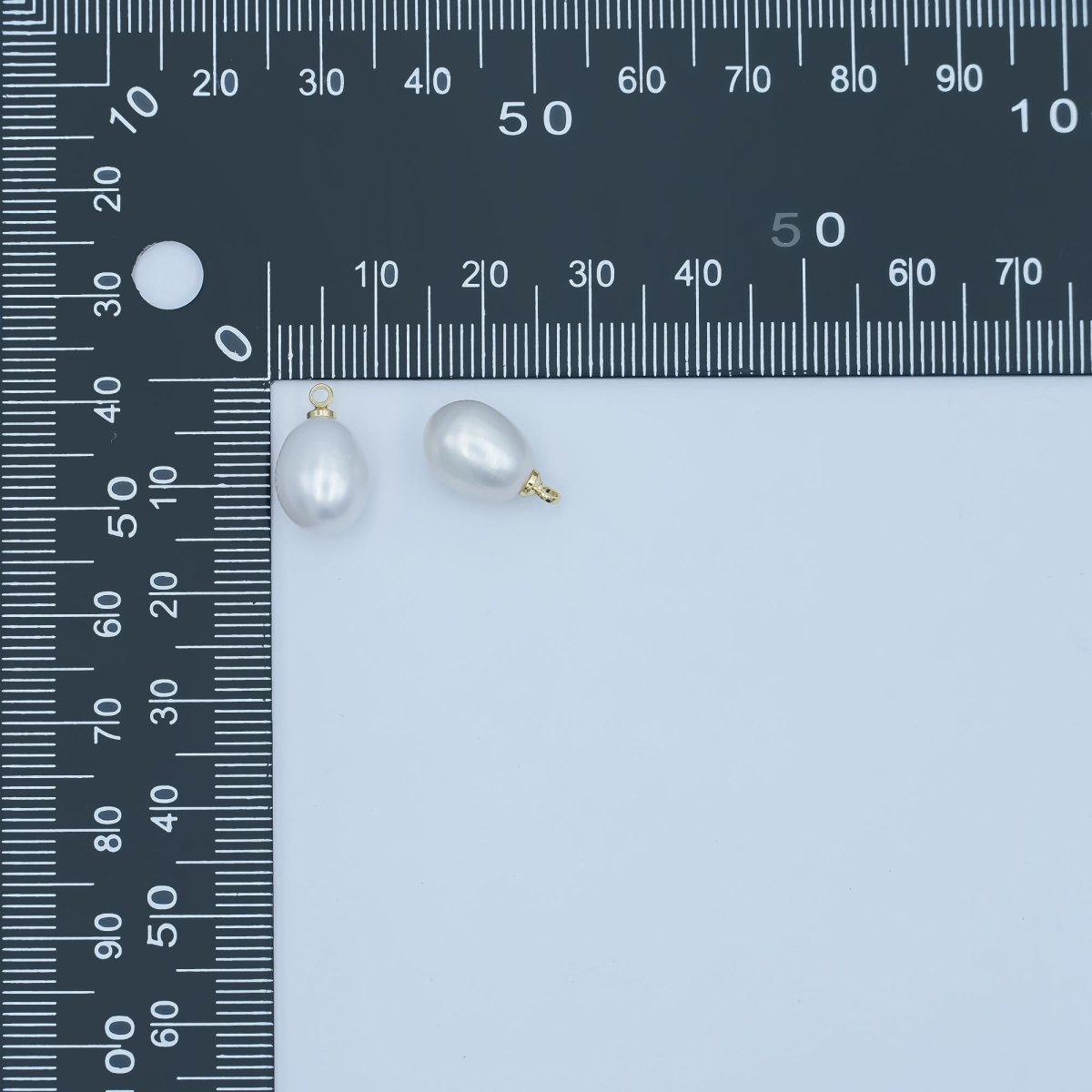 24K Gold Filled 14mm White Freshwater Pearl Charm | P1650 - DLUXCA