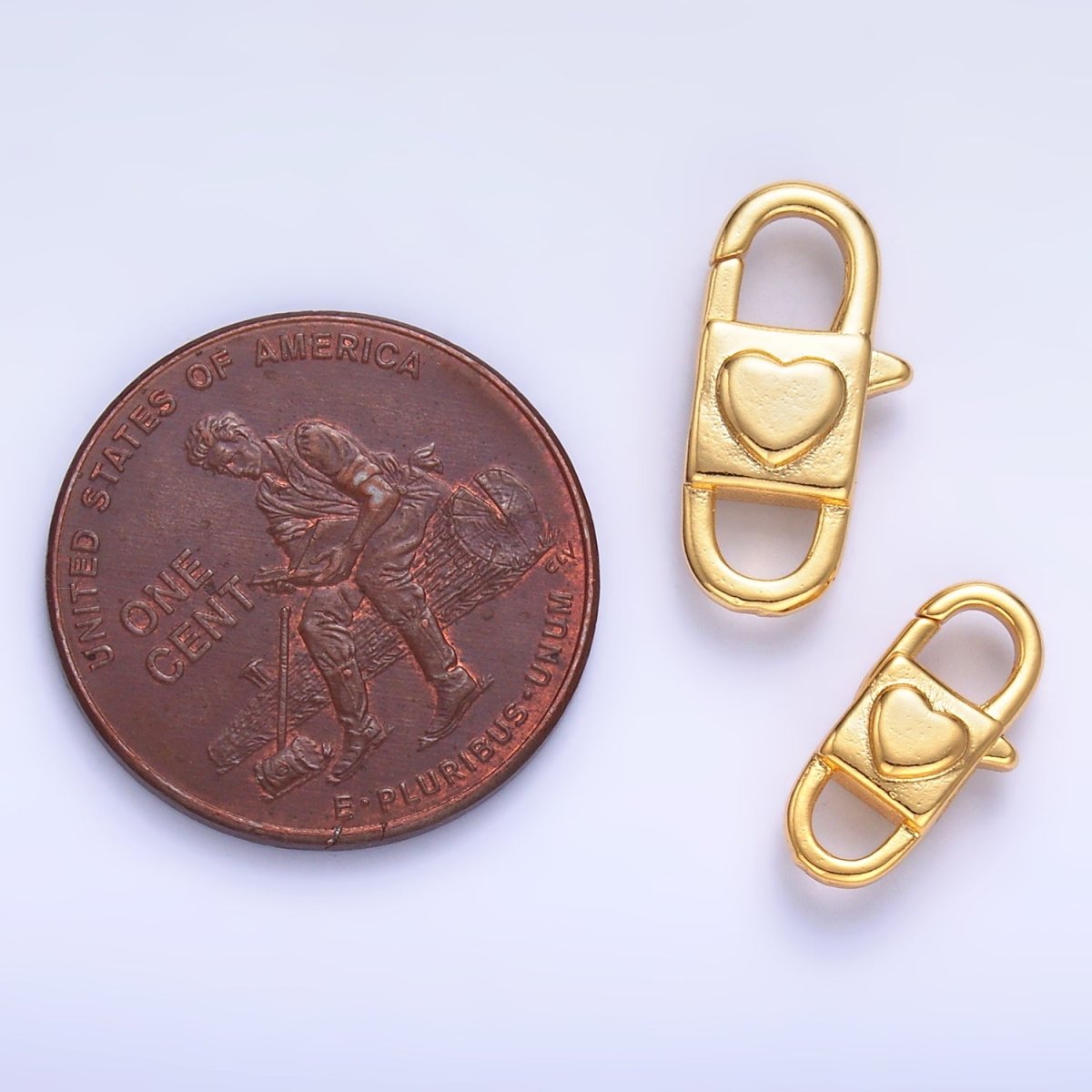 24K Gold Filled 15.5mm, 12.5mm Heart Oblong Lobster Clasps Closure Findings in Gold & Silver | Z1081 Z1082