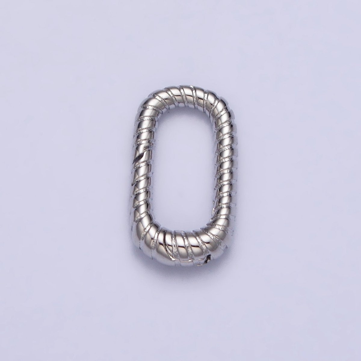 24K Gold Filled 15.5mm Textured Striped Oblong Push Gate Jewelry Supply in Gold & Silver | Z-121 Z-122