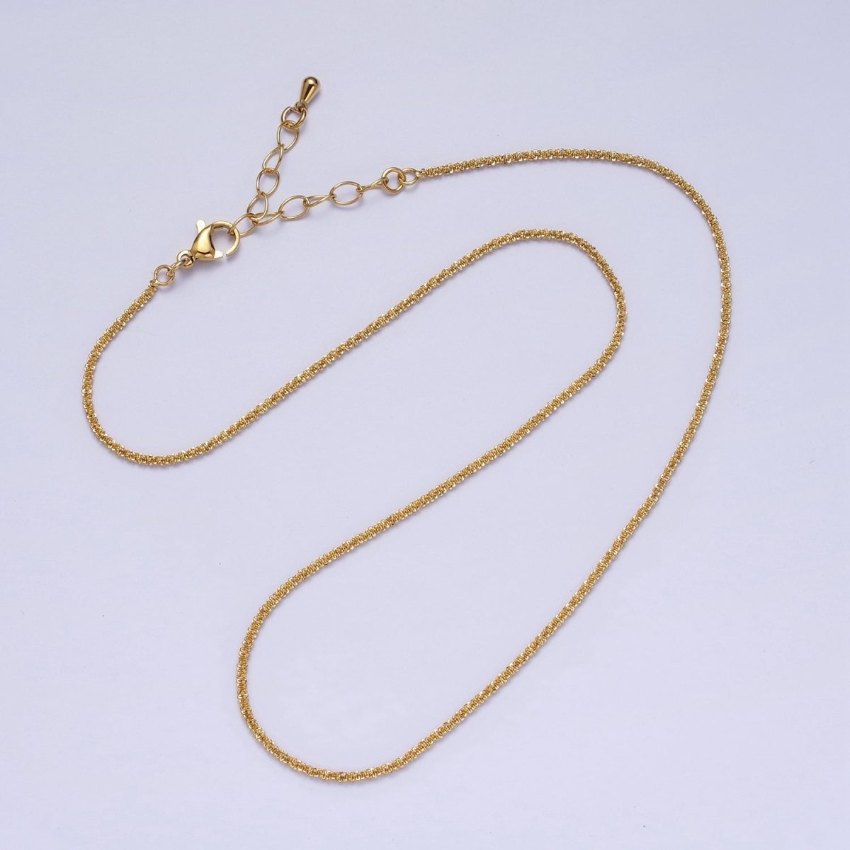 24K Gold Filled 1.5mm Byzantine Twist 17.5 Inch Gold, Silver Chain | WA-1257 WA-1295 Clearance Pricing