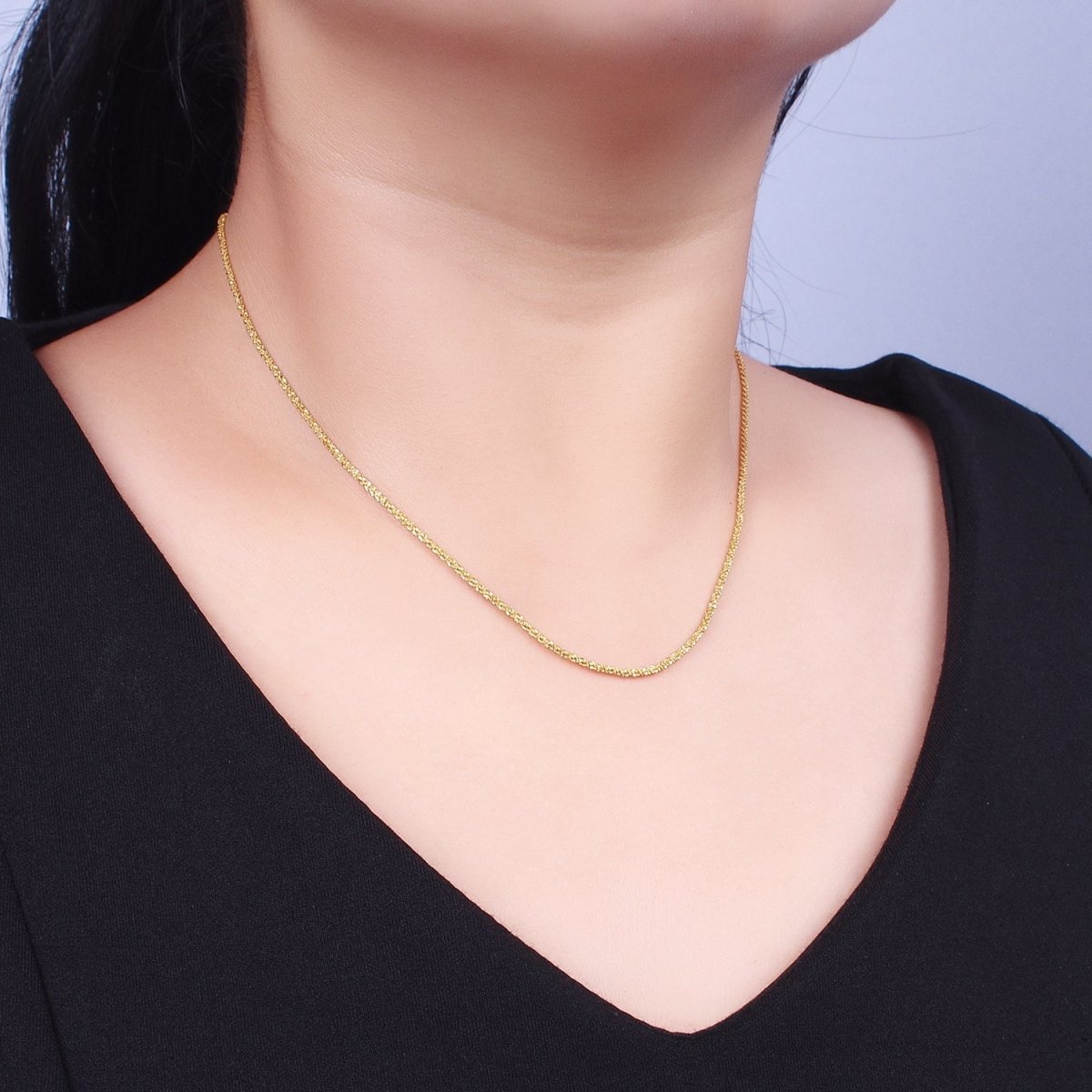 24K Gold Filled 1.5mm Byzantine Twist 17.5 Inch Gold, Silver Chain | WA-1257 WA-1295 Clearance Pricing