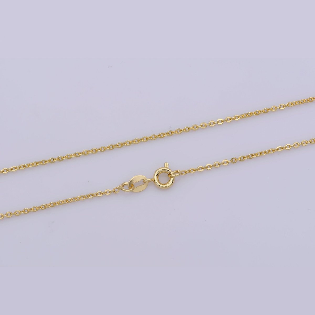 24K Gold Filled 1.5mm Dainty Cable Rolo 16 Inch, 18 Inch Chain Necklace | WA-277 WA-276