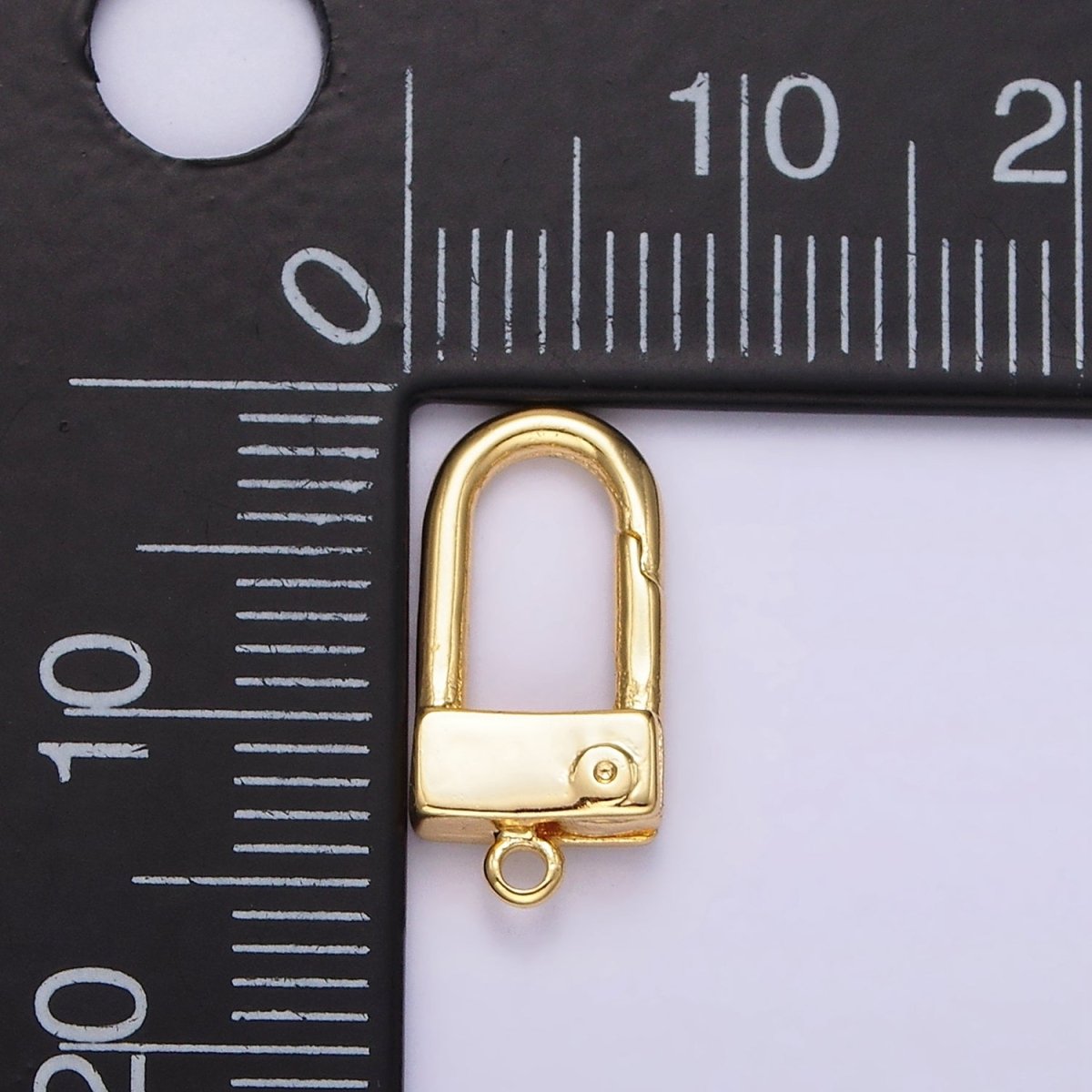 24K Gold Filled 15mm Half Oblong Push Spring Gate Jewelry Findings Supply | Z577 - DLUXCA