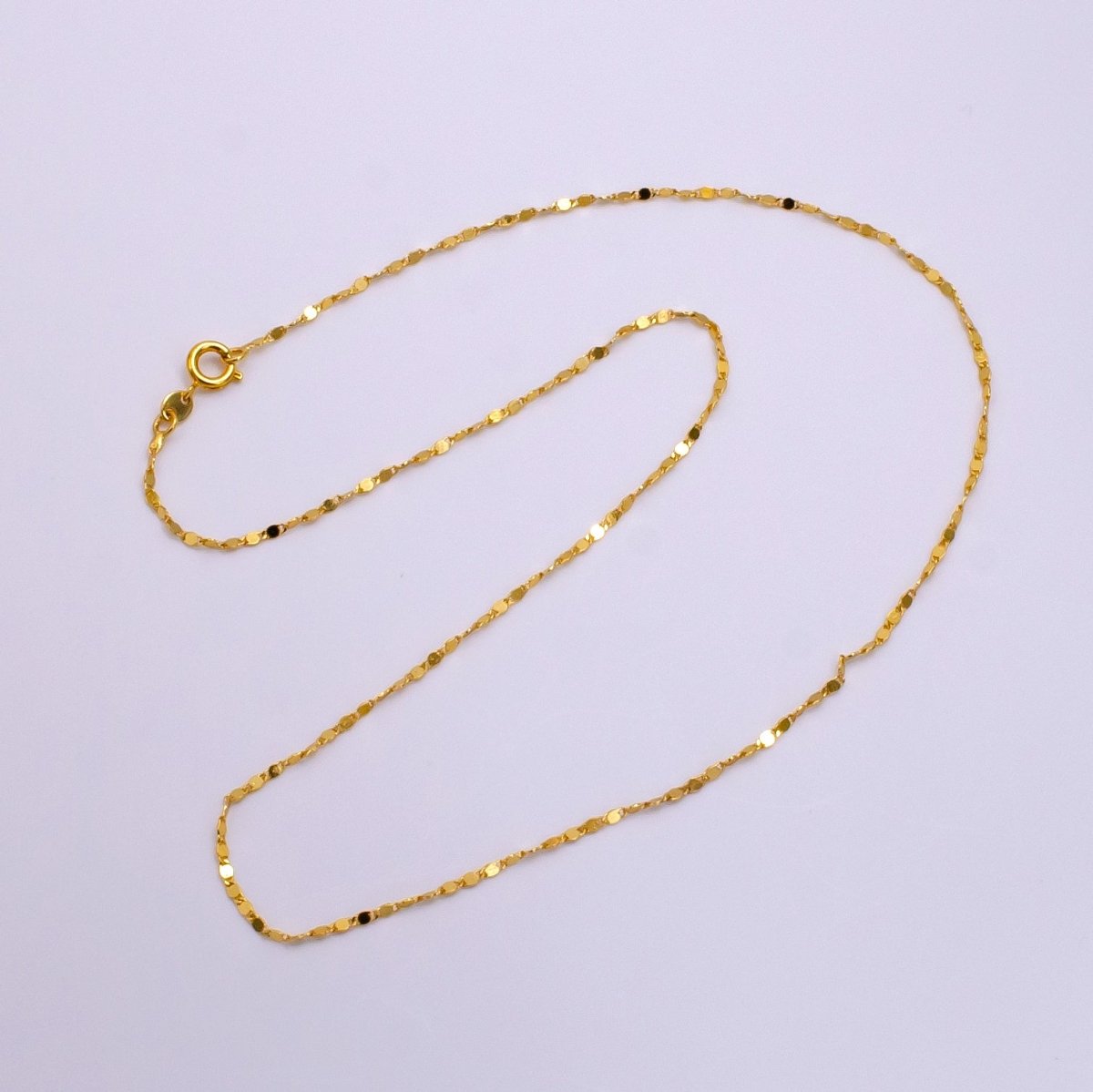 24K Gold Filled 1.5mm Mariner Scroll Link Minimalist 24 Inch Layering Necklace | WA-2322 Clearance Pricing - DLUXCA