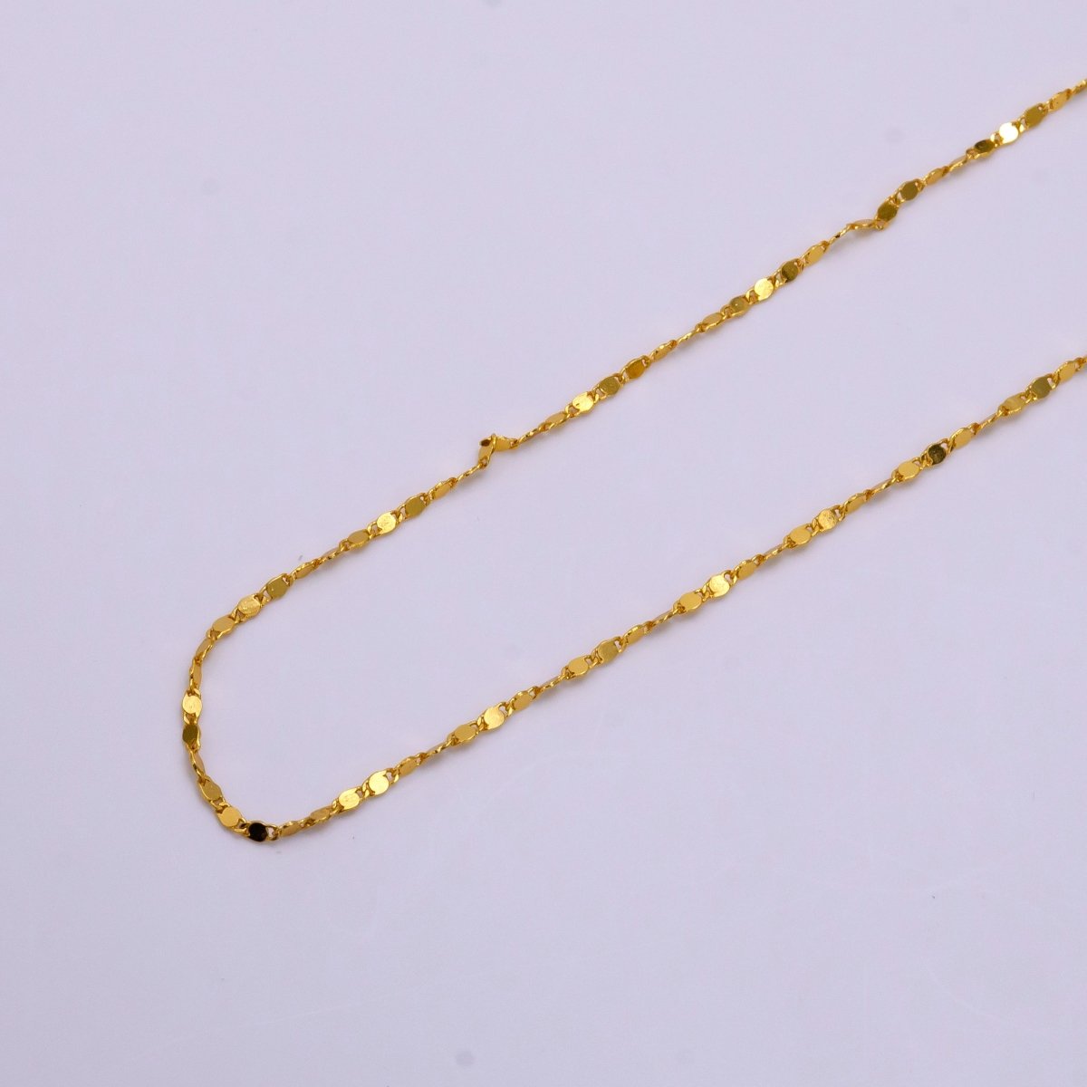 24K Gold Filled 1.5mm Mariner Scroll Link Minimalist 24 Inch Layering Necklace | WA-2322 Clearance Pricing - DLUXCA