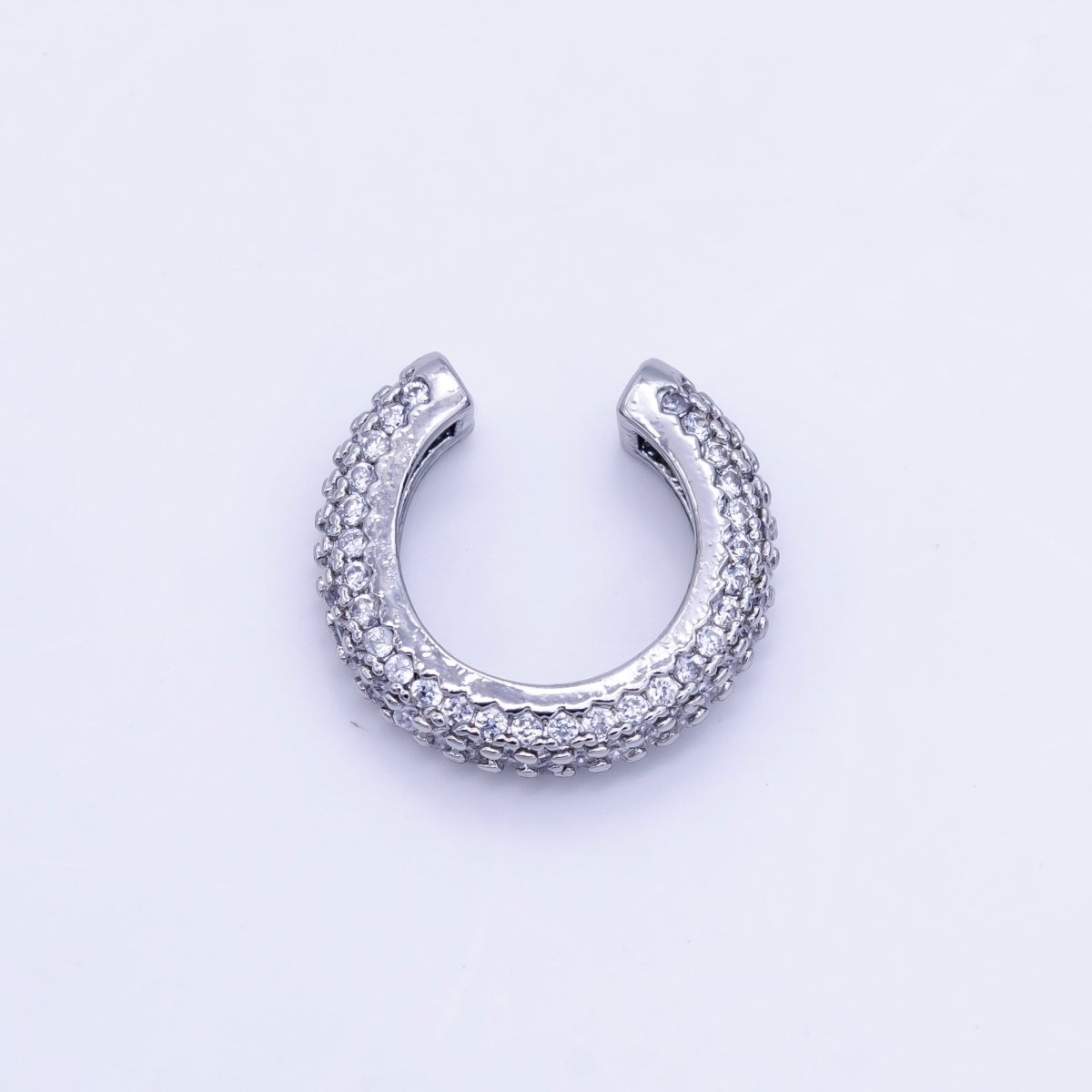 24K Gold Filled 15mm Micro Paved CZ Ear Cuff Earring in Gold & Silver | AI169