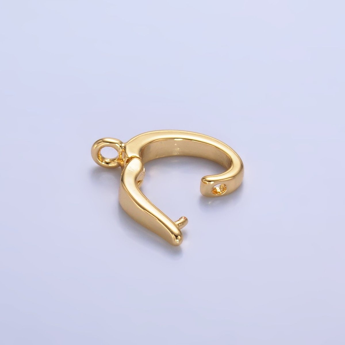 24K Gold Filled 15mm Minimalist Pull Snap Latch Bail Findings in Gold & Silver | Z1046