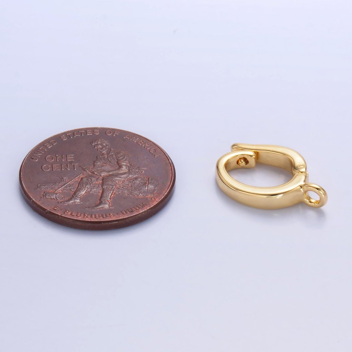 24K Gold Filled 15mm Minimalist Pull Snap Latch Bail Findings in Gold & Silver | Z1046