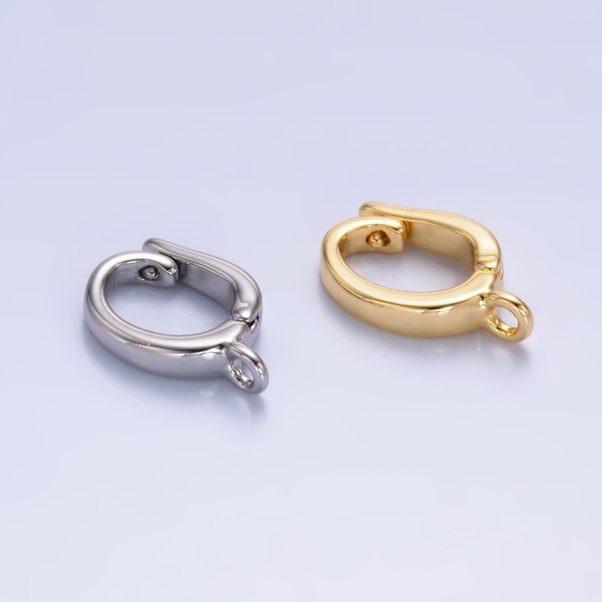 24K Gold Filled 15mm Minimalist Pull Snap Latch Bail Findings in Gold & Silver | Z1046