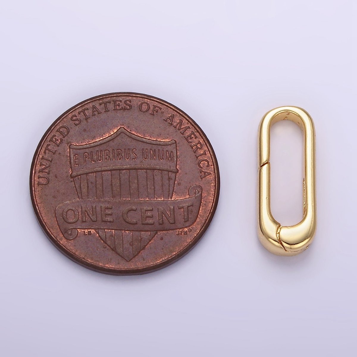 24K Gold Filled 15mm Oblong Push Spring Gate Findings in Gold & Silver | Z804