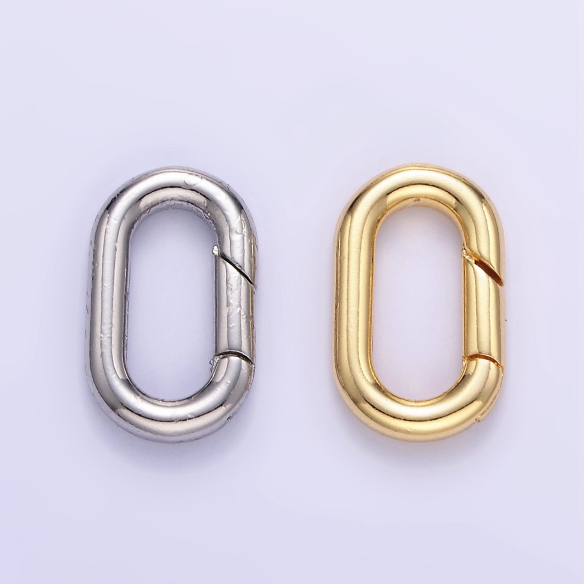 24K Gold Filled 15mm Oblong Push Gate Enhancer Findings in Gold & Silver | L078