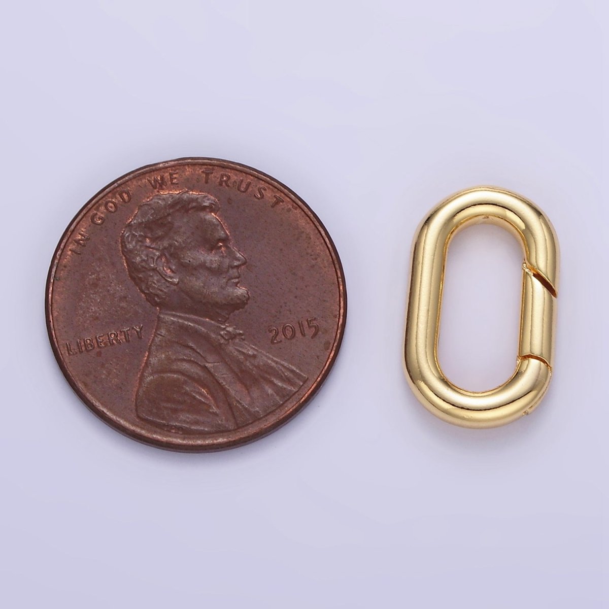 24K Gold Filled 15mm Oblong Push Gate Enhancer Findings in Gold & Silver | L078