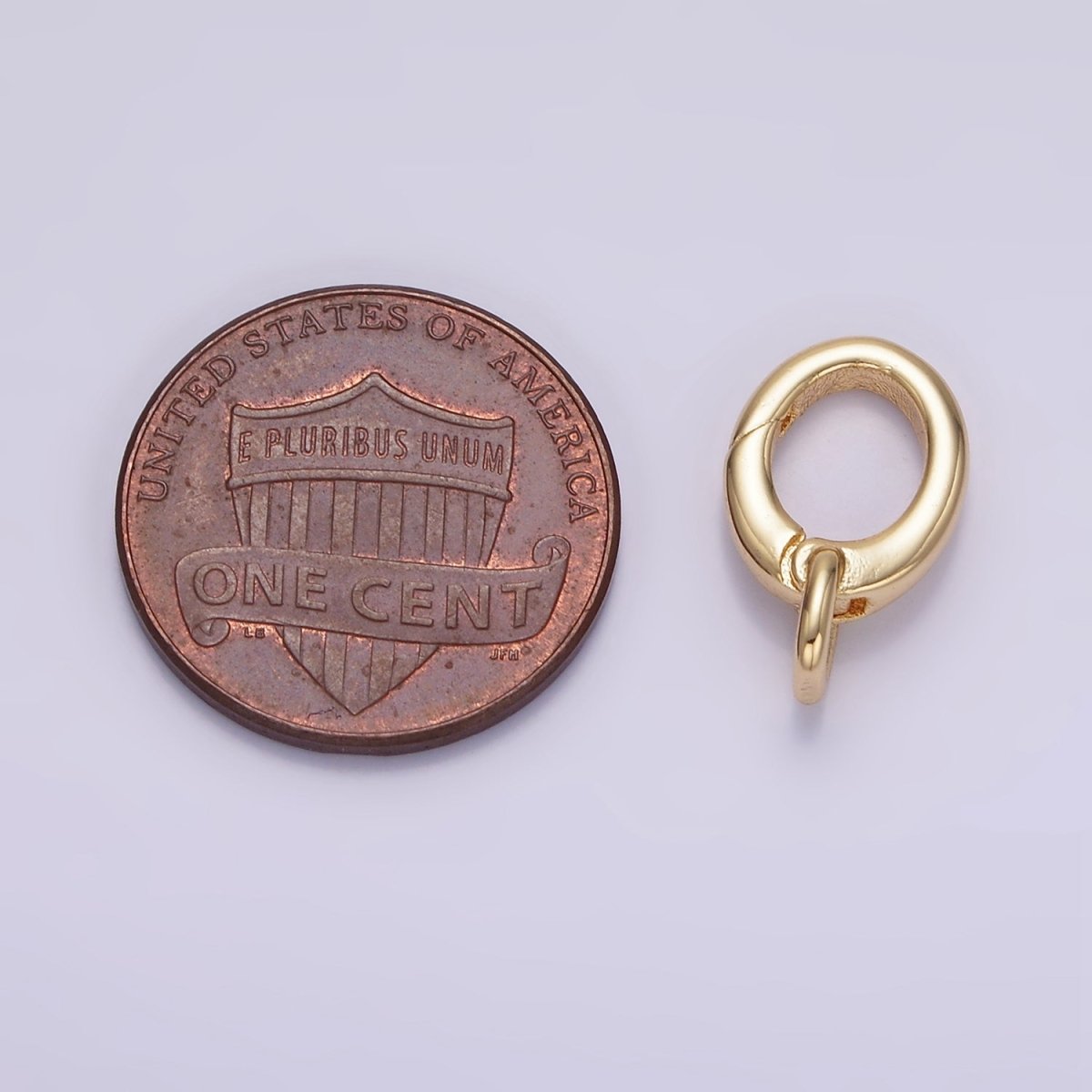 24K Gold Filled 15mm Oval Push Gate Enhancer Findings in Gold & Silver | Z808