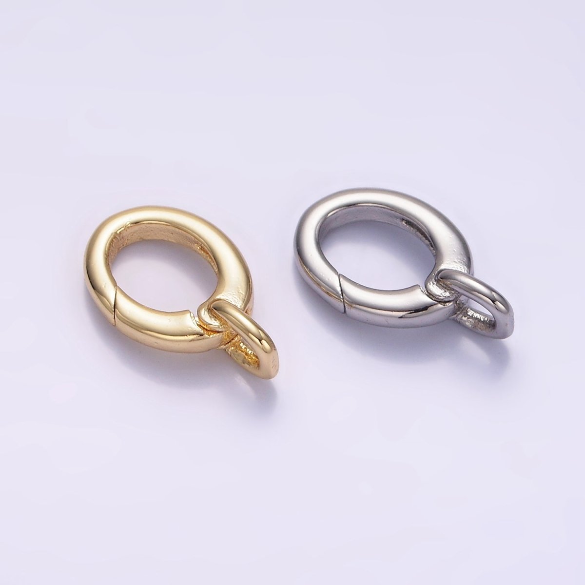 24K Gold Filled 15mm Oval Push Gate Enhancer Findings in Gold & Silver | Z808
