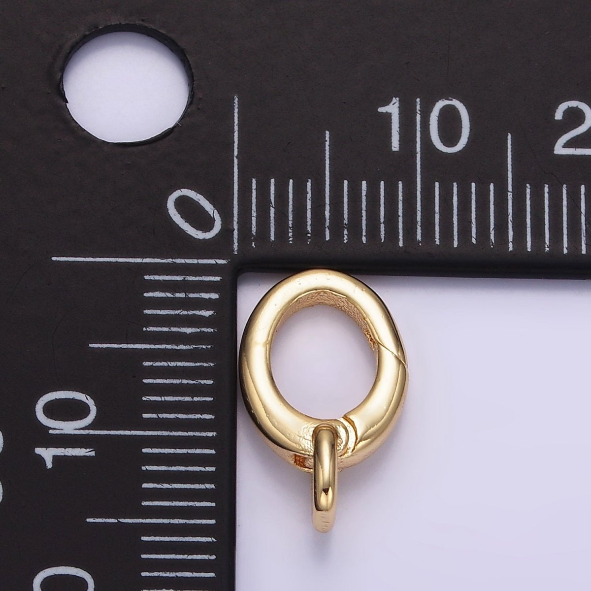 24K Gold Filled 15mm Oval Push Gate Enhancer Findings in Gold & Silver | Z808