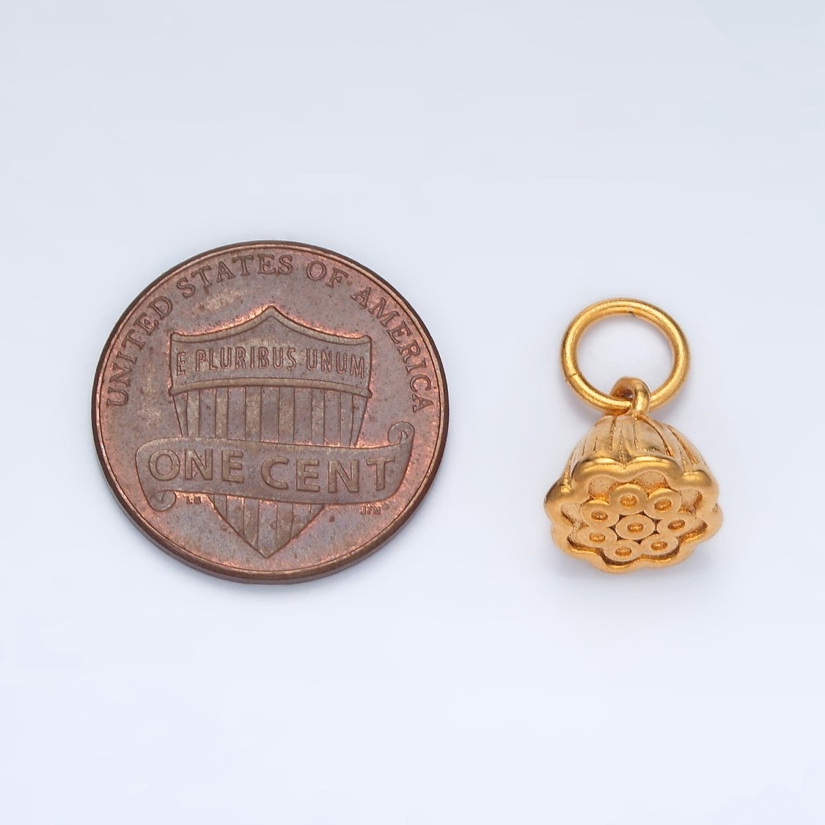 24K Gold Filled 15mm Rose Flower Mini Add - On Charm | AG868 - DLUXCA