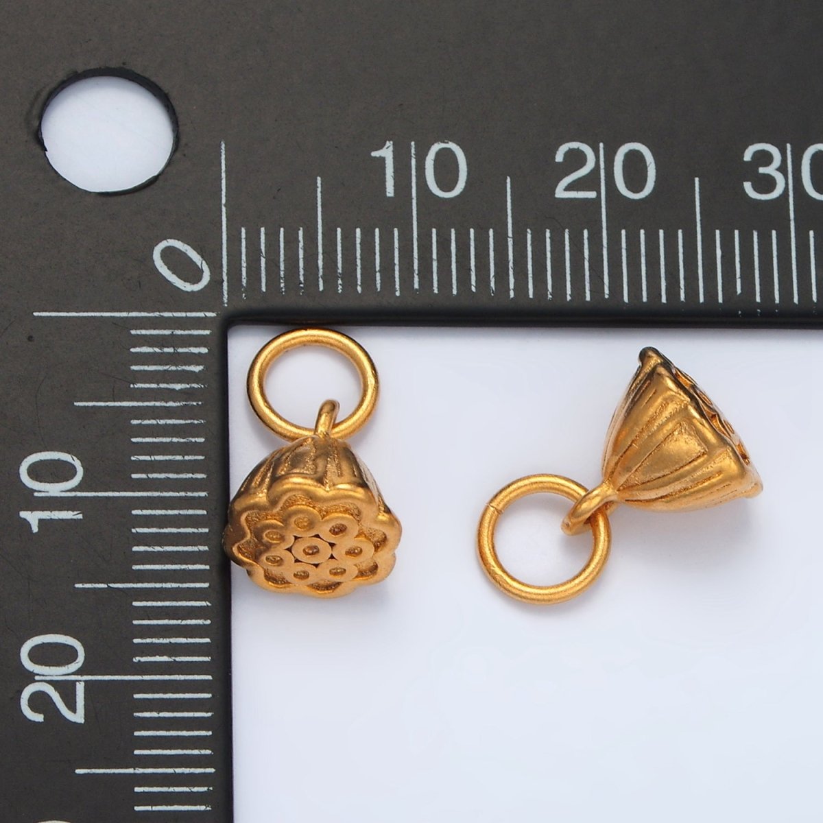 24K Gold Filled 15mm Rose Flower Mini Add - On Charm | AG868 - DLUXCA