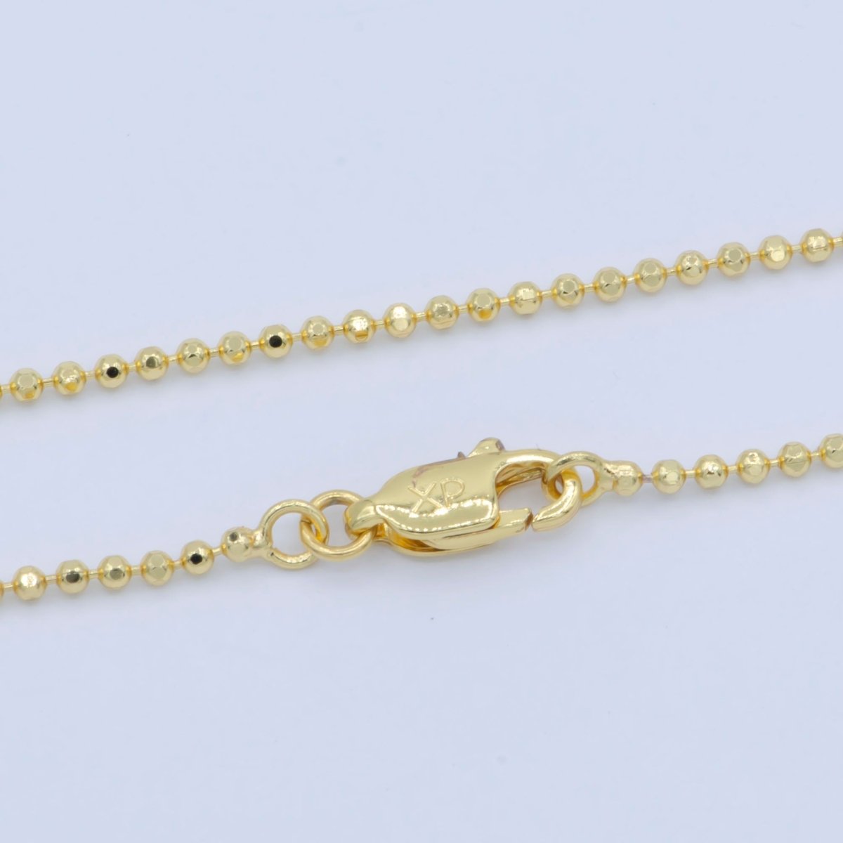 24K Gold Filled 1.5mm Round Beaded Chain 18 Inch Layering Necklace | WA-234 - DLUXCA