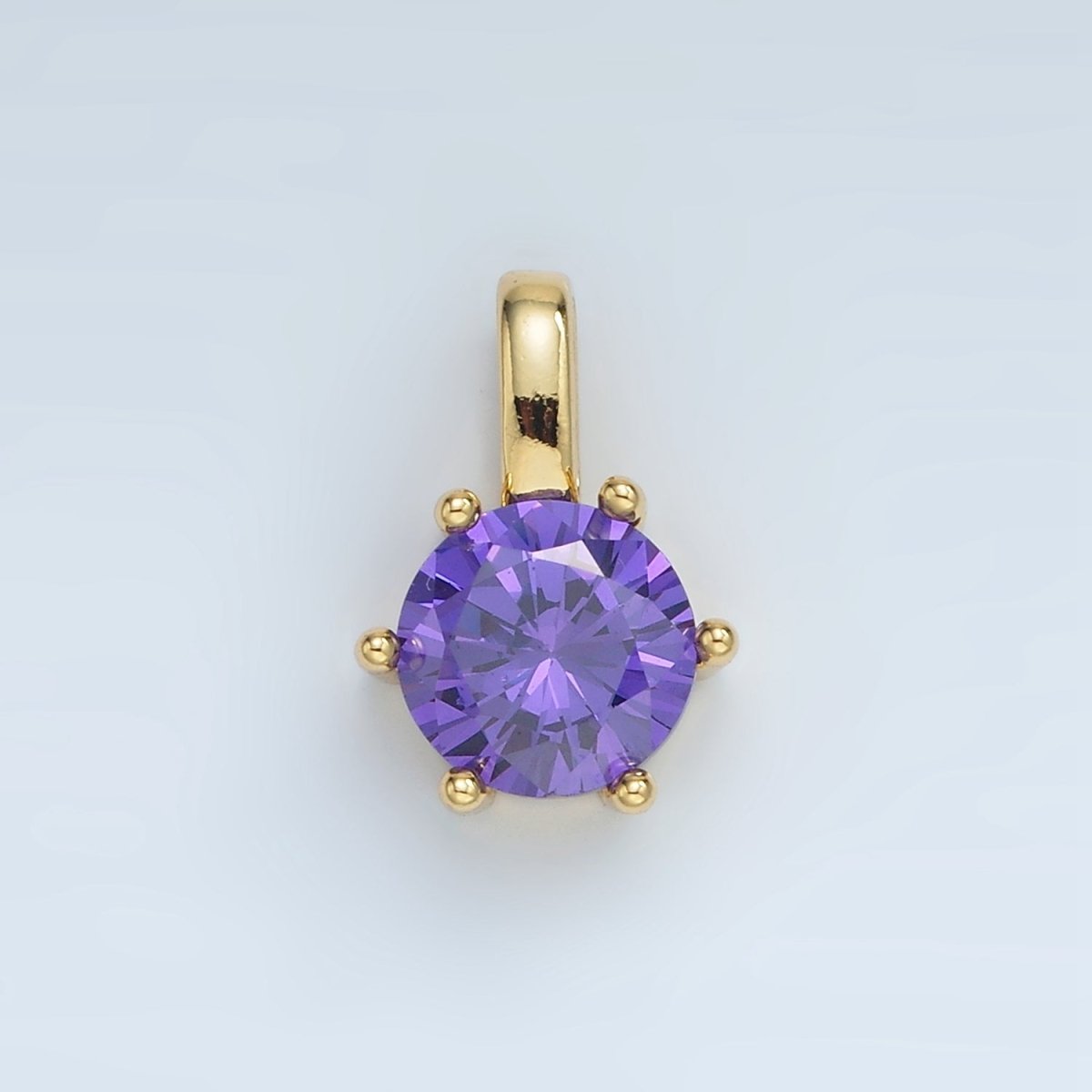 24K Gold Filled 15mm Round CZ Minimalist Personalized Pendant | AA1382