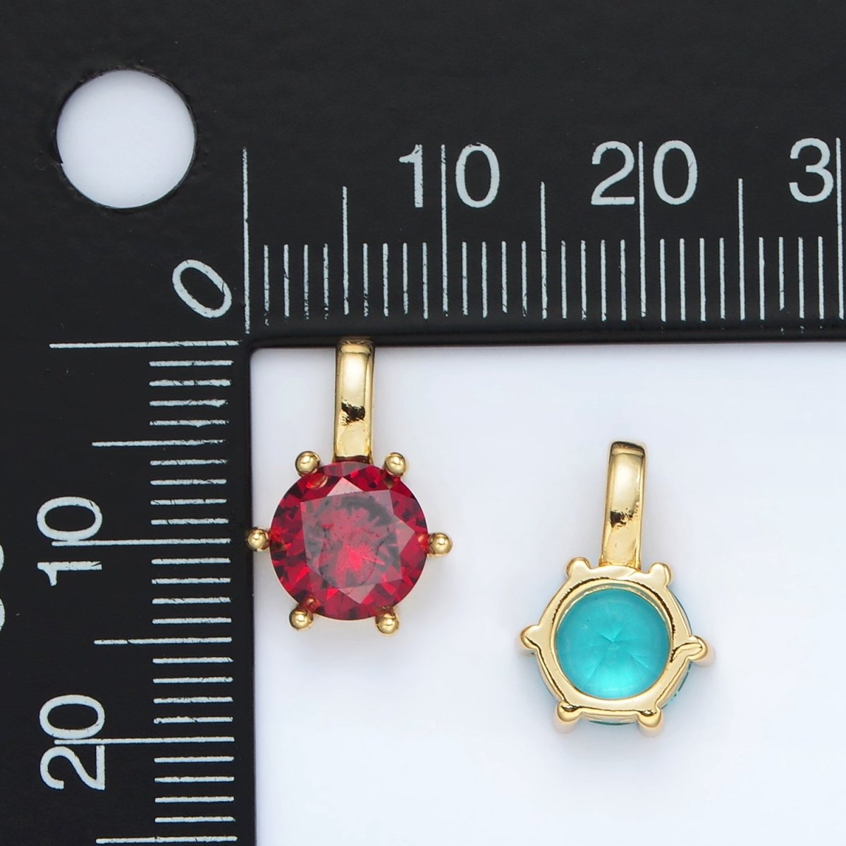 24K Gold Filled 15mm Round CZ Minimalist Personalized Pendant | AA1382