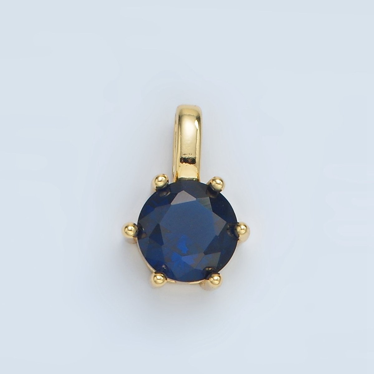 24K Gold Filled 15mm Round CZ Minimalist Personalized Pendant | AA1382