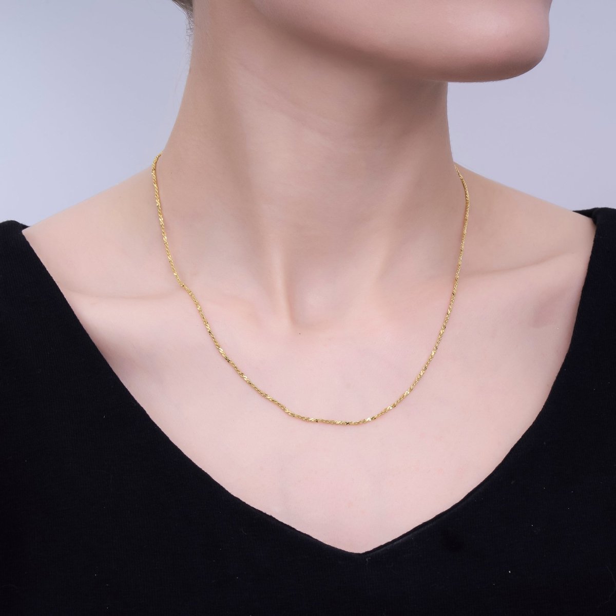 24K Gold Filled 1.5mm S - Link 16 Inch Chain Necklace | WA - 3226 - DLUXCA