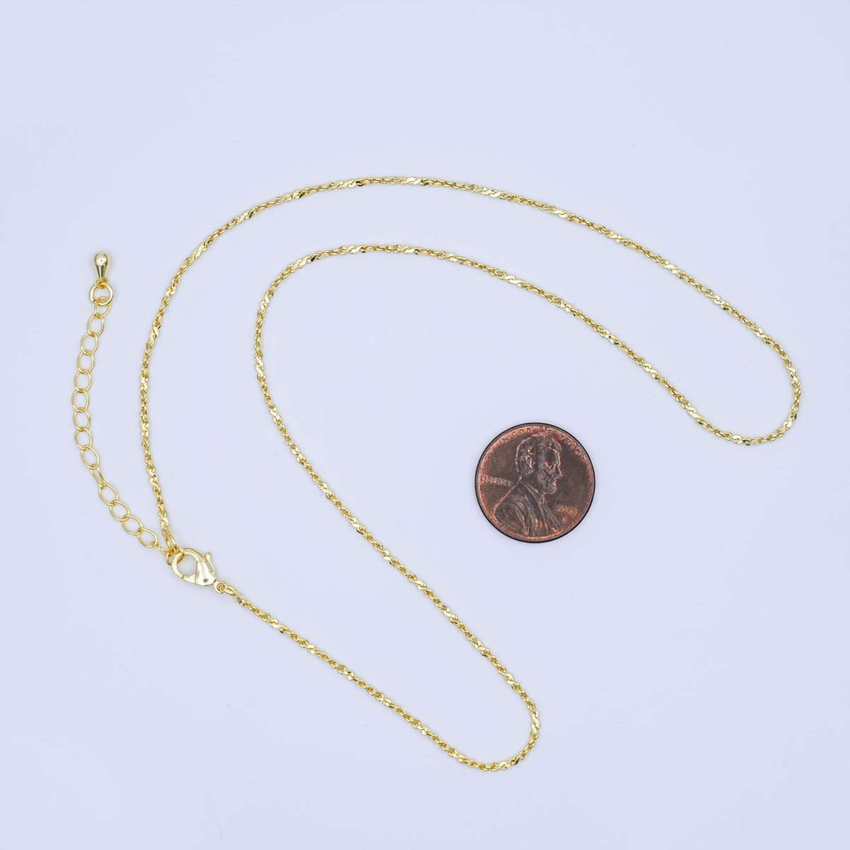 24K Gold Filled 1.5mm S - Link 16 Inch Chain Necklace | WA - 3226 - DLUXCA