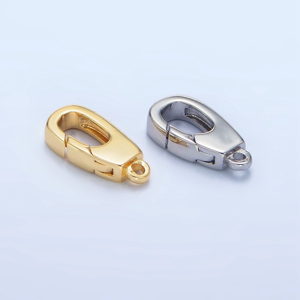 24K Gold Filled 15mm Triggerless Push Rectangle Lobster Clasps Closure Findings in Gold & Silver | Z960