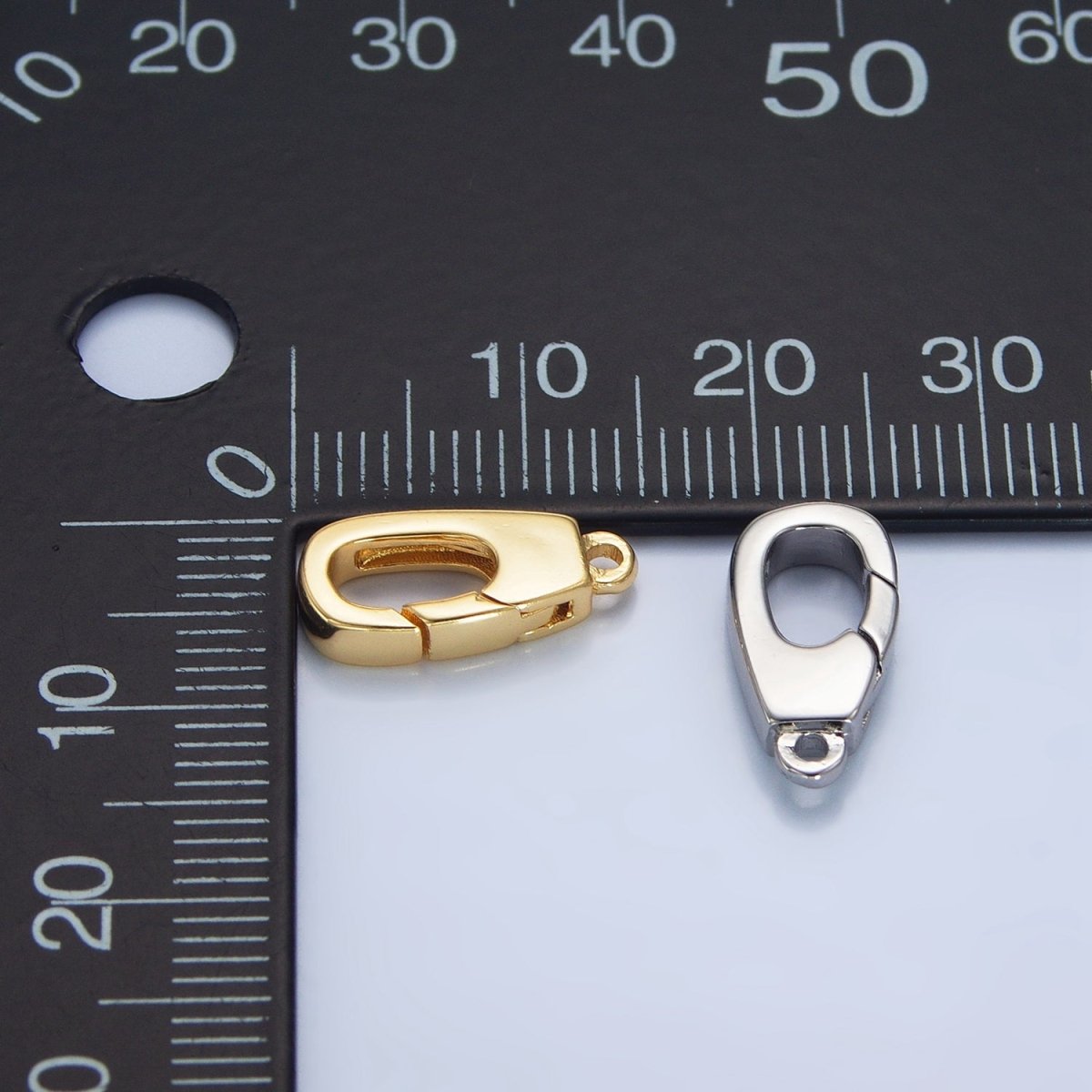 24K Gold Filled 15mm Triggerless Push Rectangle Lobster Clasps Closure Findings in Gold & Silver | Z960