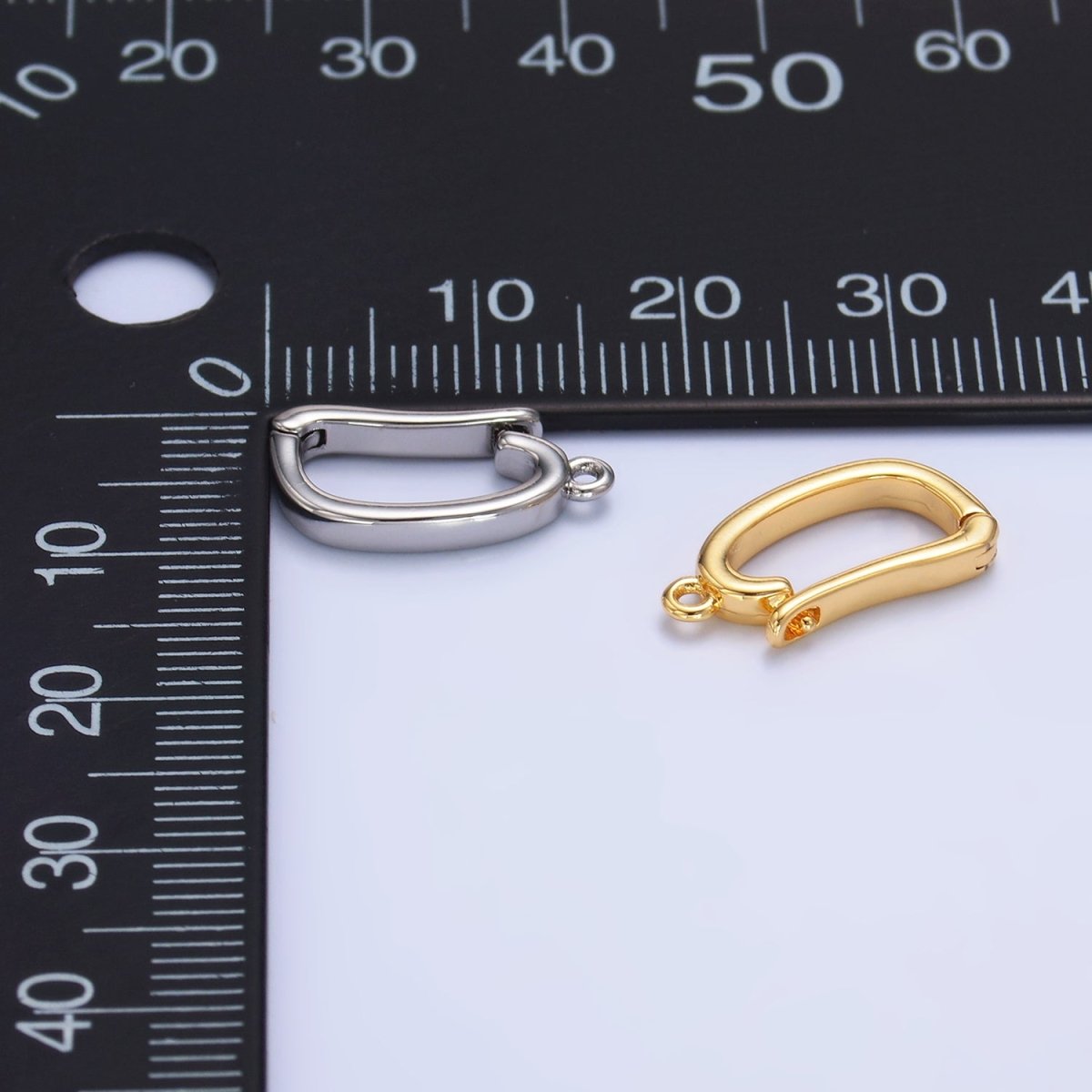 24K Gold Filled 16mm Minimalist Snap Latch Bail Finding in Gold & Silver | Z1083