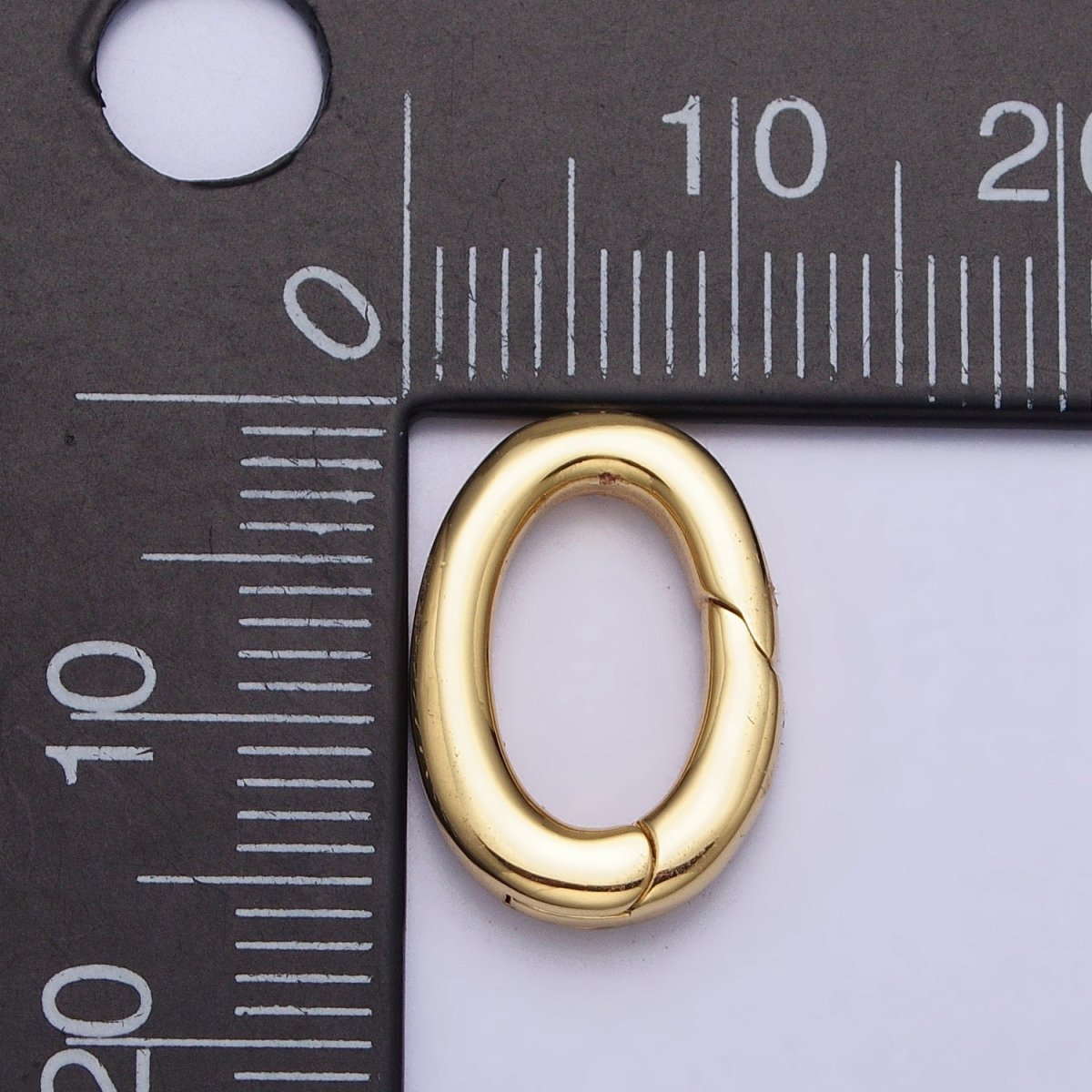 24K Gold Filled 16mm Oval Push Spring Gate Ring Supply in Gold & Silver | Z-135 Z-136