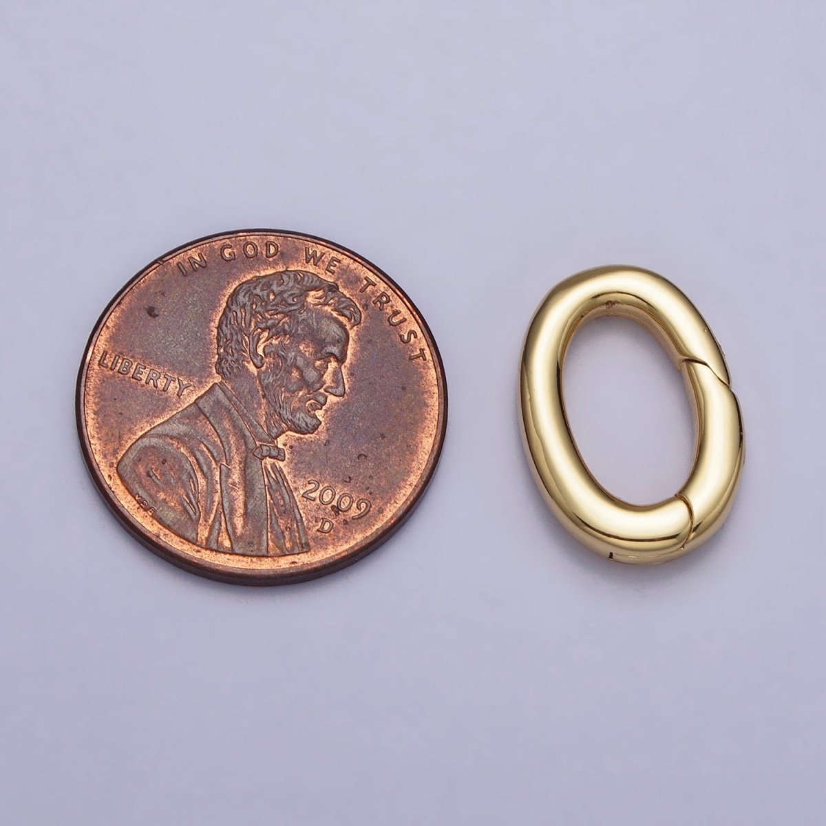 24K Gold Filled 16mm Oval Push Spring Gate Ring Supply in Gold & Silver | Z-135 Z-136
