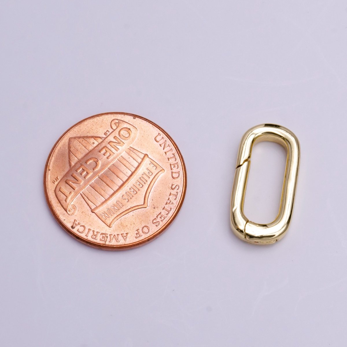 24K Gold Filled 16mm Rectangular Push Spring Gate Ring Closure in Silver & Gold | K-135 Z-408