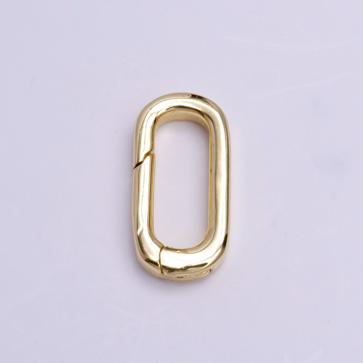 24K Gold Filled 16mm Rectangular Push Spring Gate Ring Closure in Silver & Gold | K-135 Z-408