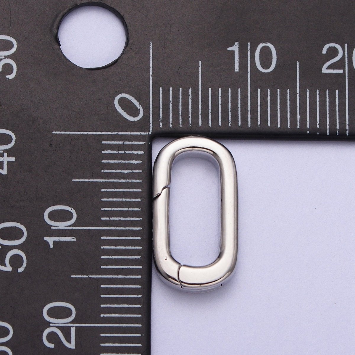 24K Gold Filled 16mm Rectangular Push Spring Gate Ring Closure in Silver & Gold | K-135 Z-408