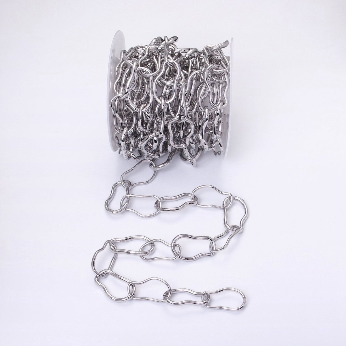 24k Gold Filled 17.3mm Abstract Cable Chain Link Unfinished Yard Chain in Gold & Silver | ROLL-1305 ROLL-1306 Clearance Pricing