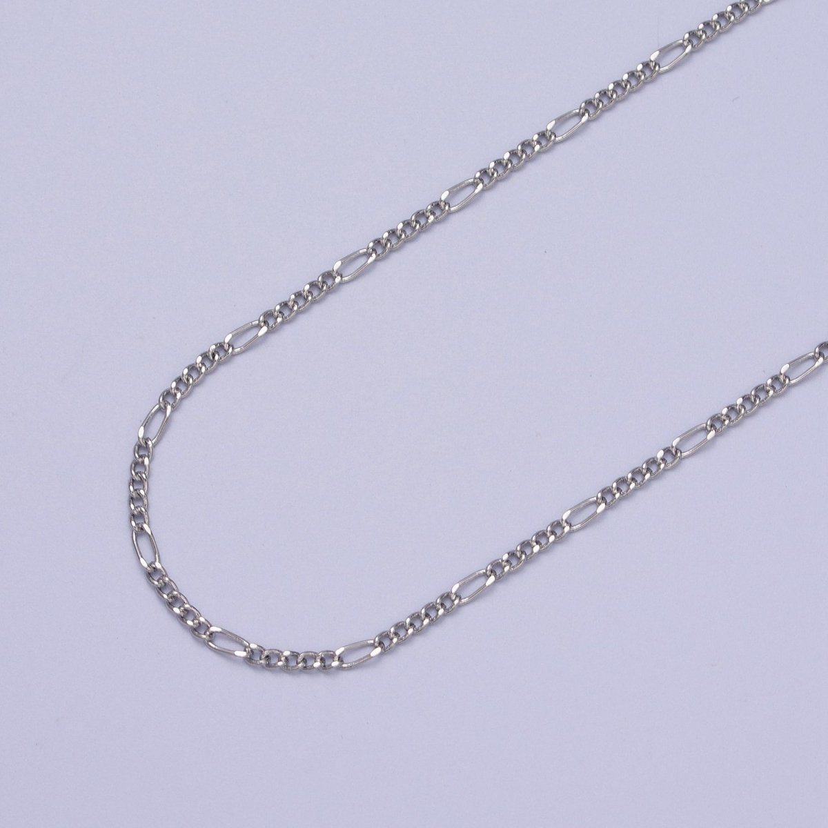 24K Gold Filled 1.7mm Figaro Dainty Unfinished Bulk Chain in Gold & Silver | ROLL-984, ROLL-985