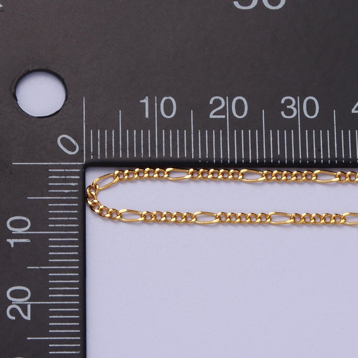 24K Gold Filled 1.7mm Figaro Dainty Unfinished Bulk Chain in Gold & Silver | ROLL-984, ROLL-985