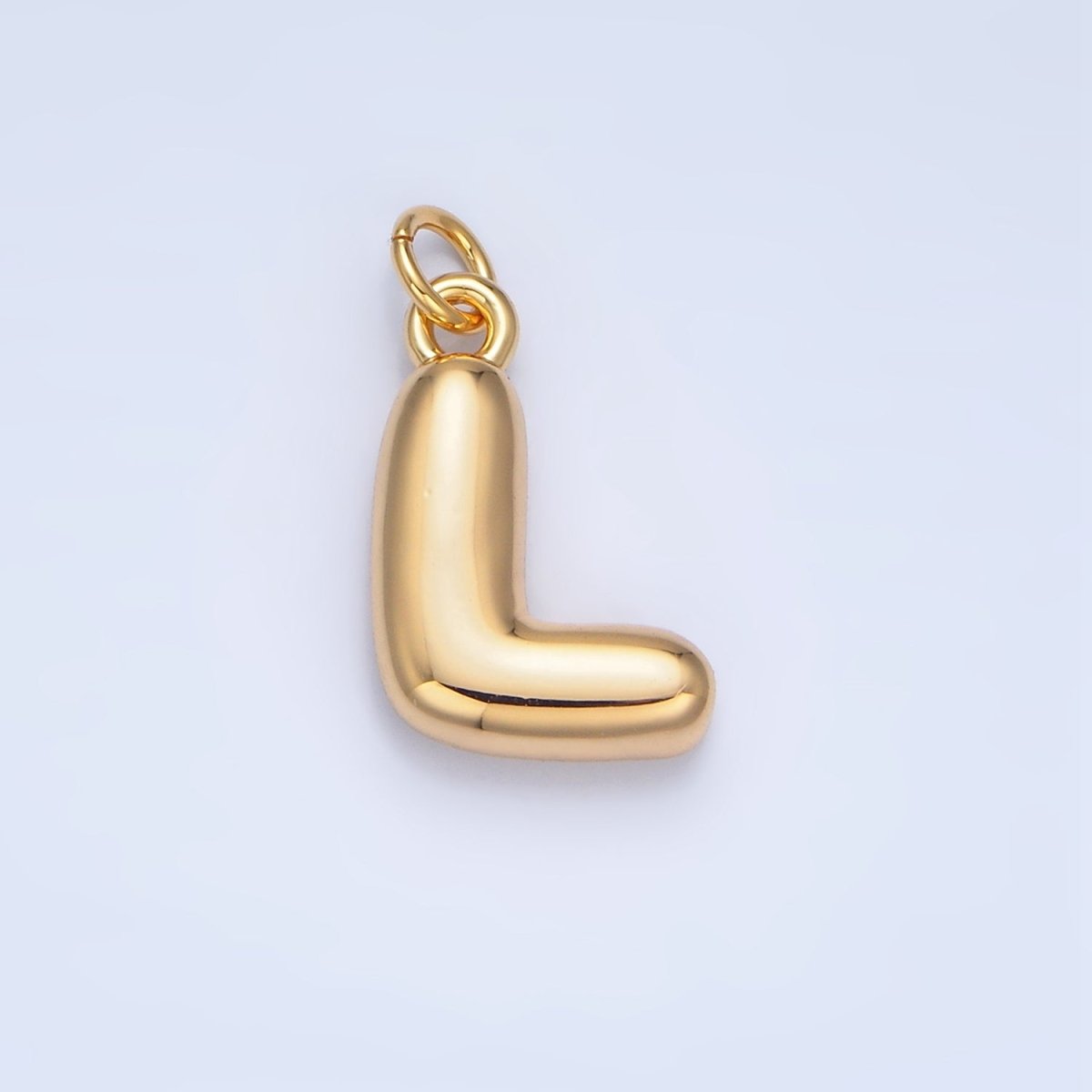 24K Gold Filled 17mm Initial Letter Chubby Balloon Charm | A1513 - A1525