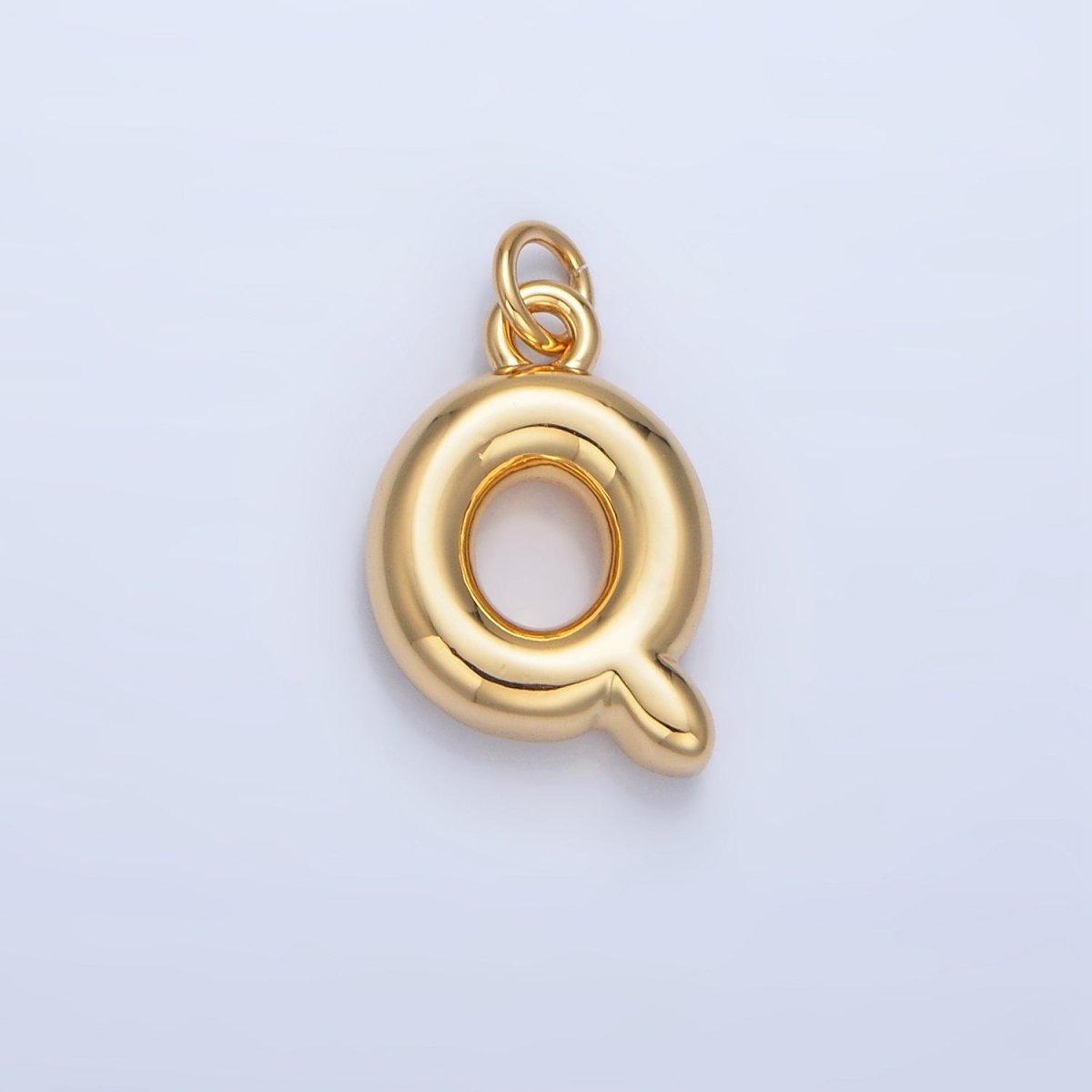 24K Gold Filled 17mm Initial Letter Chubby Balloon Charm | A1513 - A1525