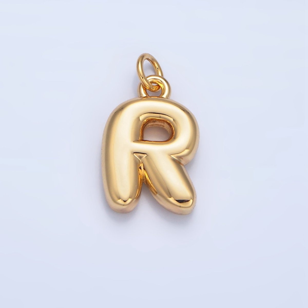 24K Gold Filled 17mm Initial Letter Chubby Balloon Charm | A1513 - A1525