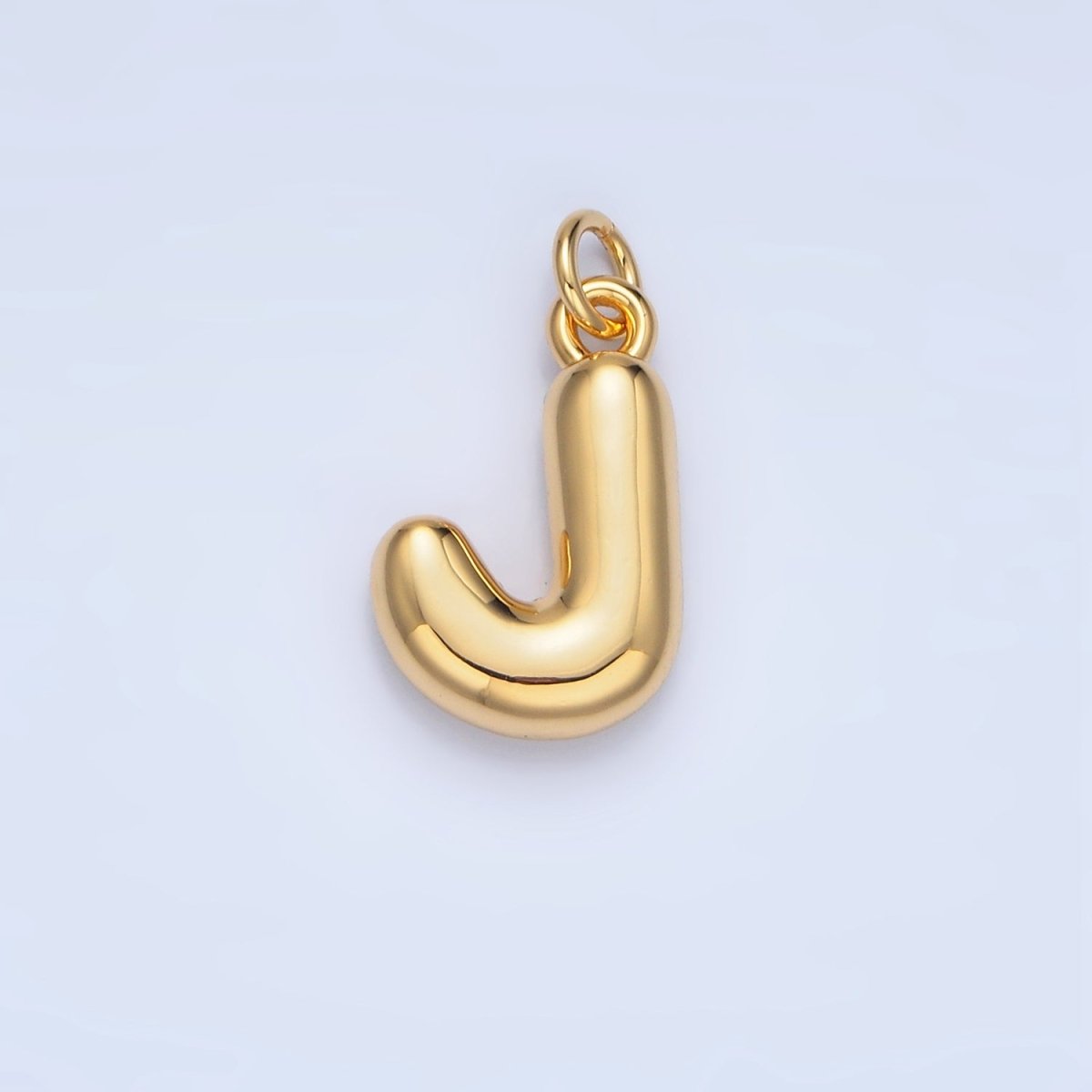 24K Gold Filled 17mm Initial Letter Chubby Balloon Charm | A1513 - A1525