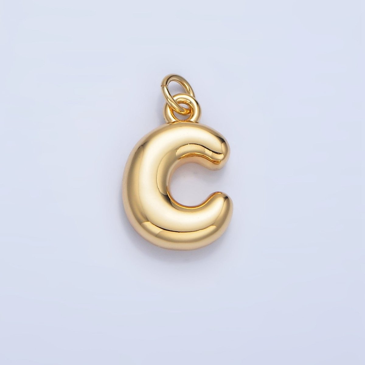 24K Gold Filled 17mm Initial Letter Chubby Balloon Charm | A1513 - A1525