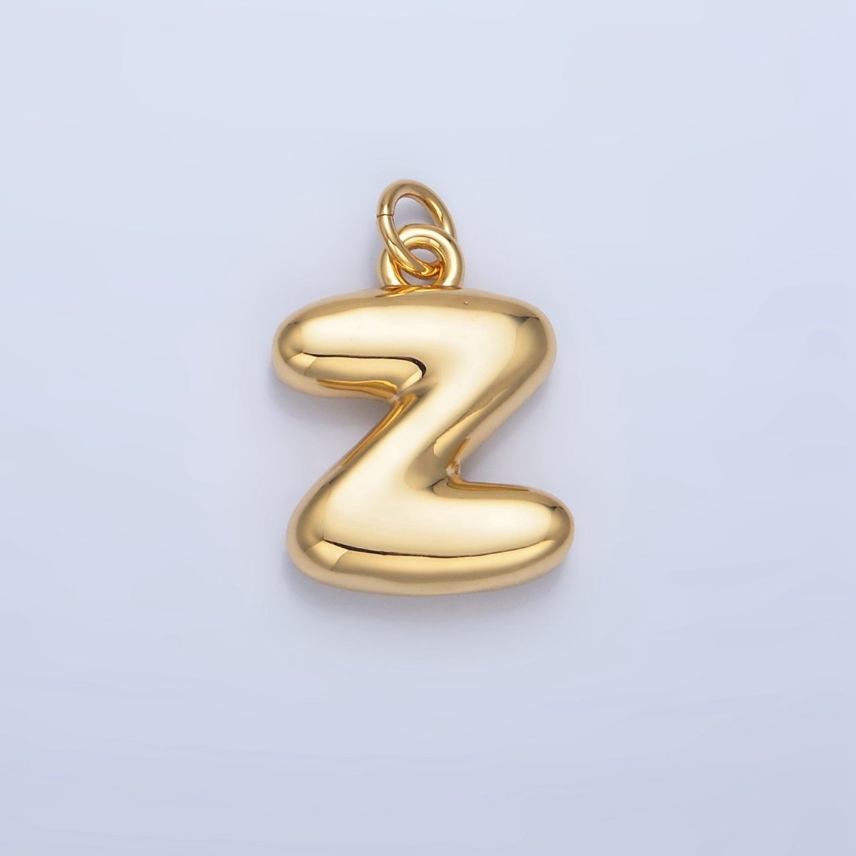 24K Gold Filled 17mm Initial Letter Chubby Balloon Charm | A1513 - A1525